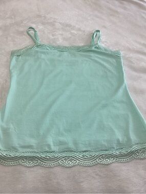 Ann Taylor Factory Lace-Trim Camisole Mint Green Size M Layering
